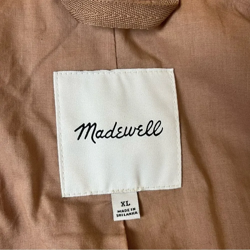 Madewell Cotton-Linen Relaxed Larsen Blazer in Faded Earth